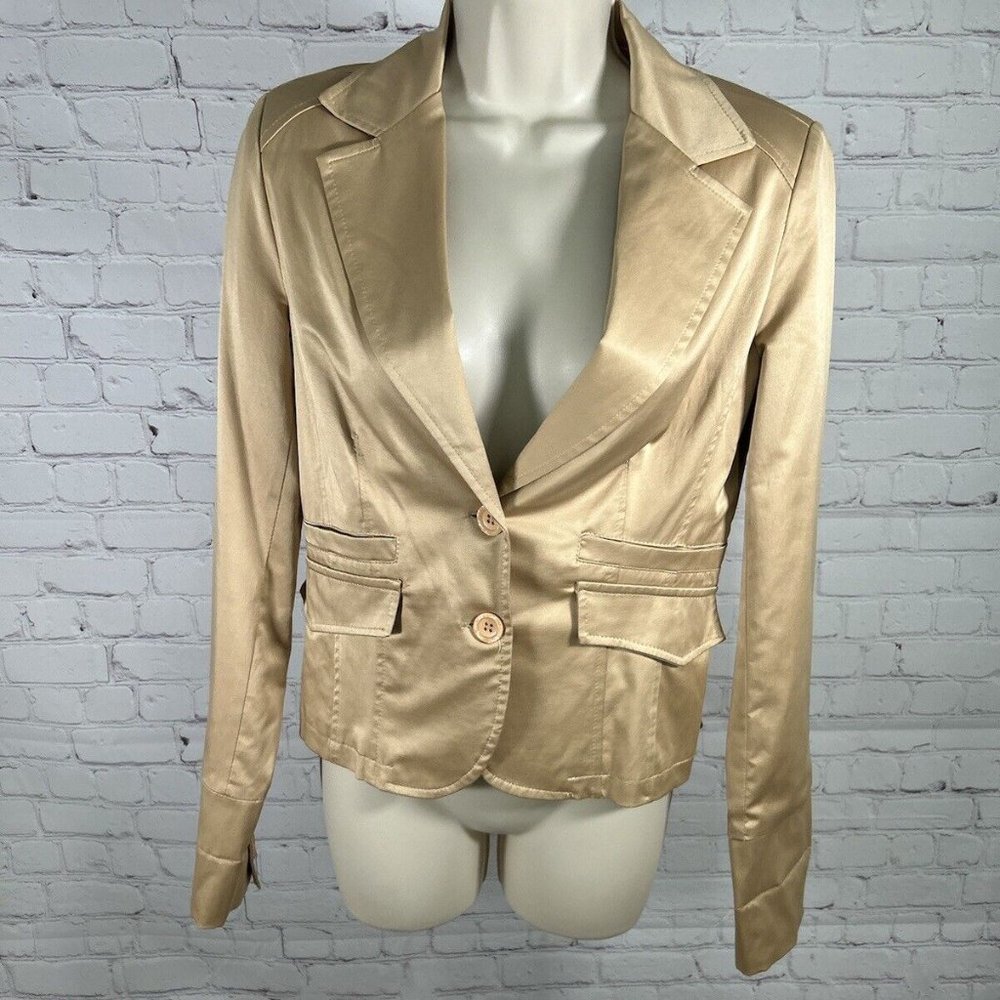 Vanity Made In Italy Gold Two Button Blazer Jacket Women’s Size XS